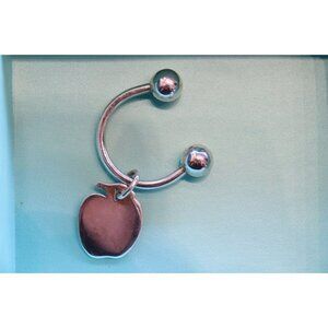 Tiffany & Co. Elsa Peretti Unisex Silver Apple Key Chain 925 Vintage Key Ring